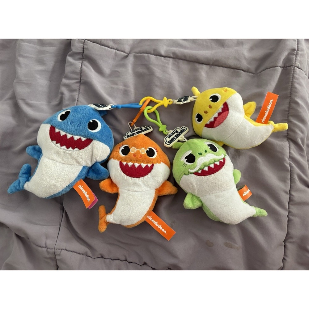 Lot Of Nickelodeon Pinkfong Baby Shark 5" Clip On Toy Coin Purse  (4)